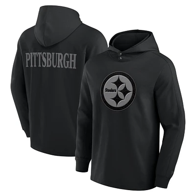 Men's Fanatics Pittsburgh Steelers Elements Blaze Tri-Blend Long Sleeve Hoodie T-Shirt