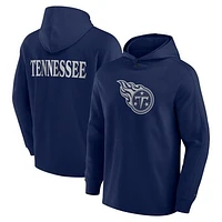 Men's Fanatics Navy Tennessee Titans Elements Blaze Tri-Blend Long Sleeve Hoodie T-Shirt