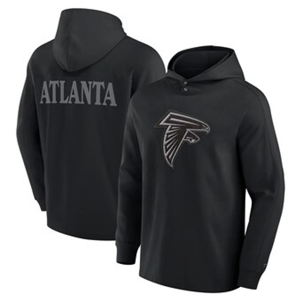 Men's Fanatics Black Atlanta Falcons Elements Blaze Tri-Blend Long Sleeve Hoodie T-Shirt