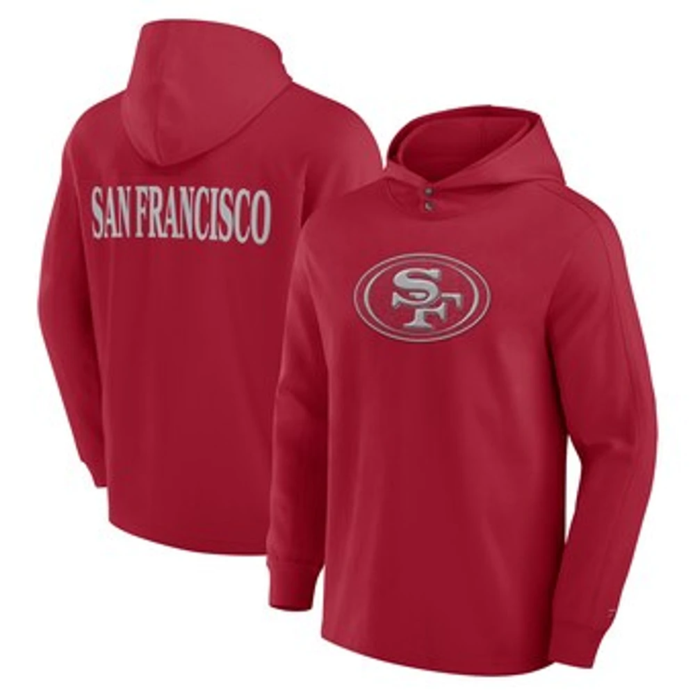 Men's Fanatics Scarlet San Francisco 49ers Elements Blaze Tri-Blend Long Sleeve Hoodie T-Shirt