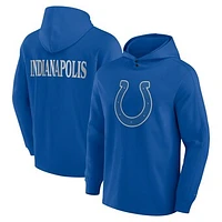 Men's Fanatics Royal Indianapolis Colts Elements Blaze Tri-Blend Long Sleeve Hoodie T-Shirt