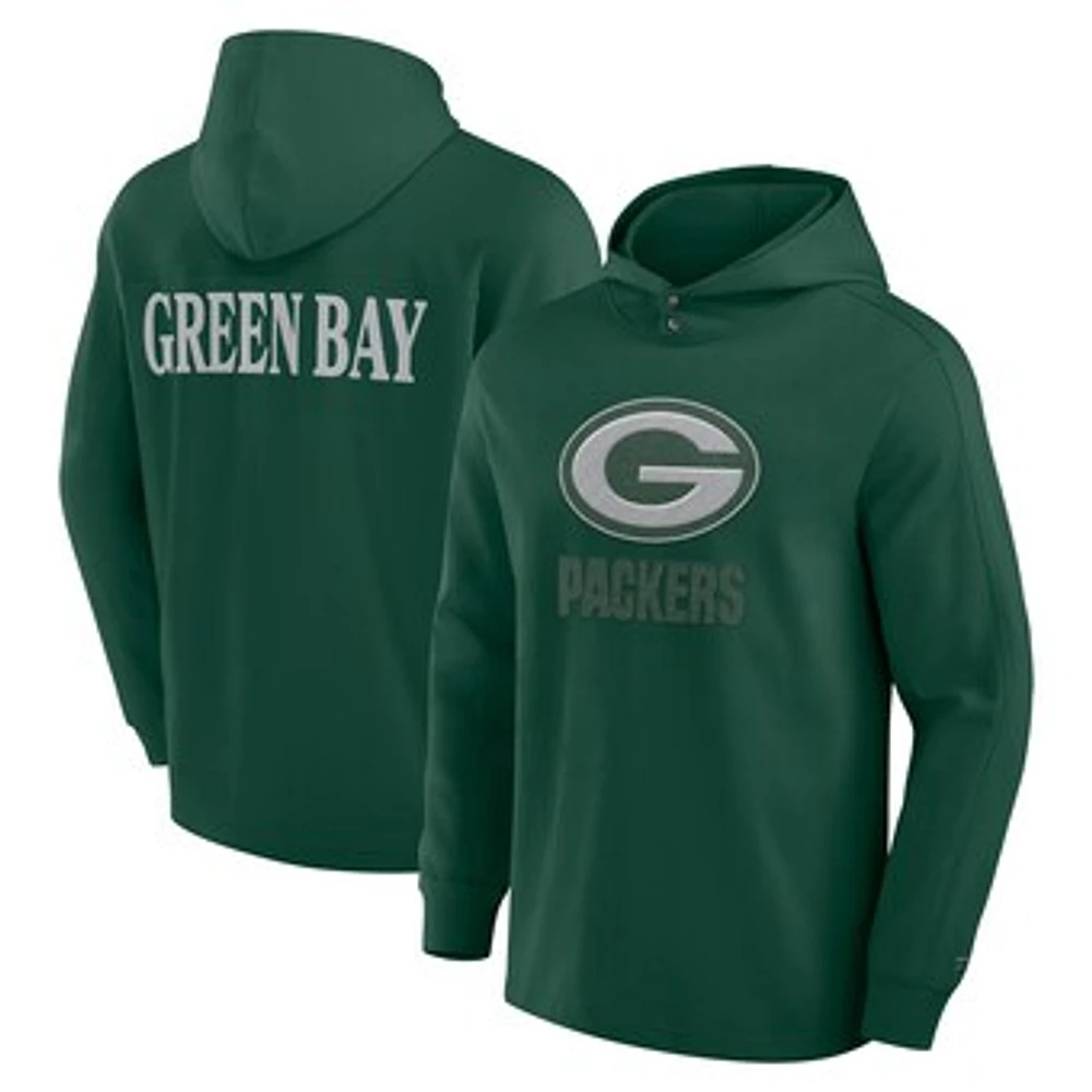 Men's Fanatics Green Bay Packers Elements Blaze Tri-Blend Long Sleeve Hoodie T-Shirt