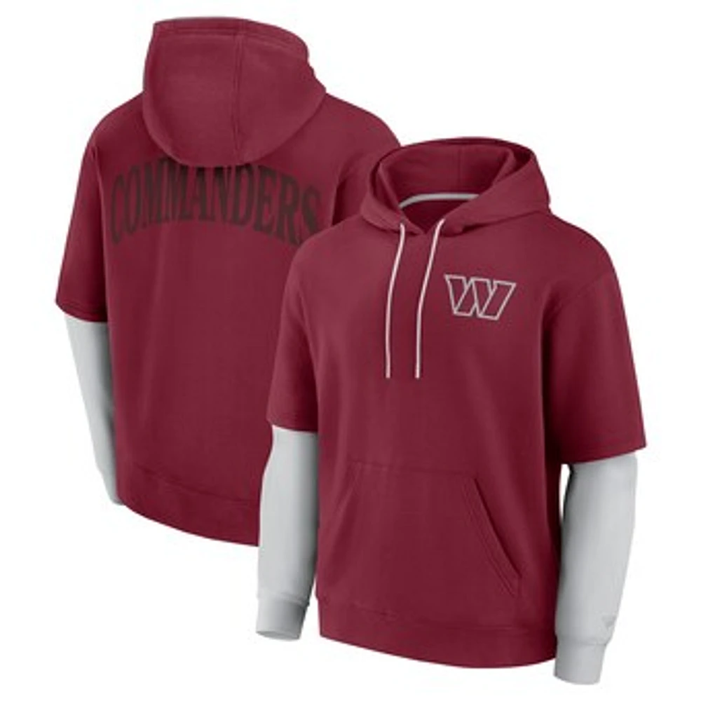 Unisex Fanatics  Burgundy Washington Commanders Sleek Elements Pullover Hoodie