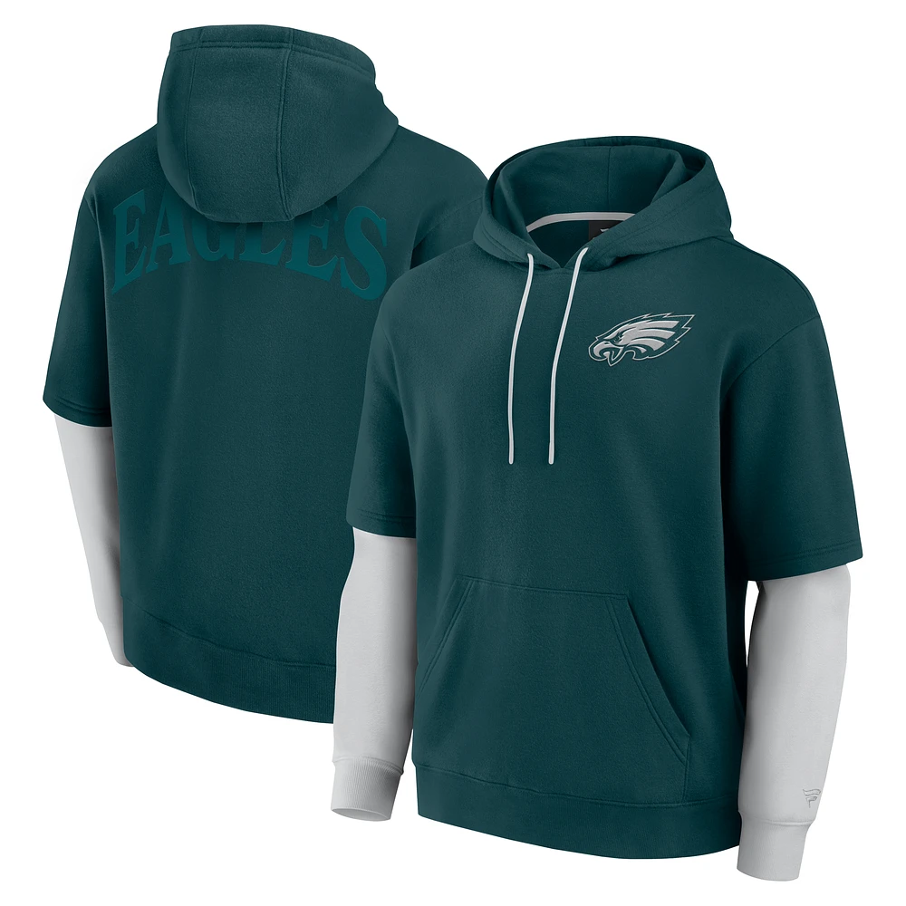 Unisex Fanatics  Green Philadelphia Eagles Sleek Elements Pullover Hoodie