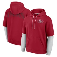 Unisex Fanatics  Scarlet San Francisco 49ers Sleek Elements Pullover Hoodie