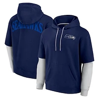 Unisex Fanatics  College Navy Seattle Seahawks Sleek Elements Pullover Hoodie