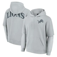 Unisex Fanatics  Gray Detroit Lions Sleek Elements Pullover Hoodie