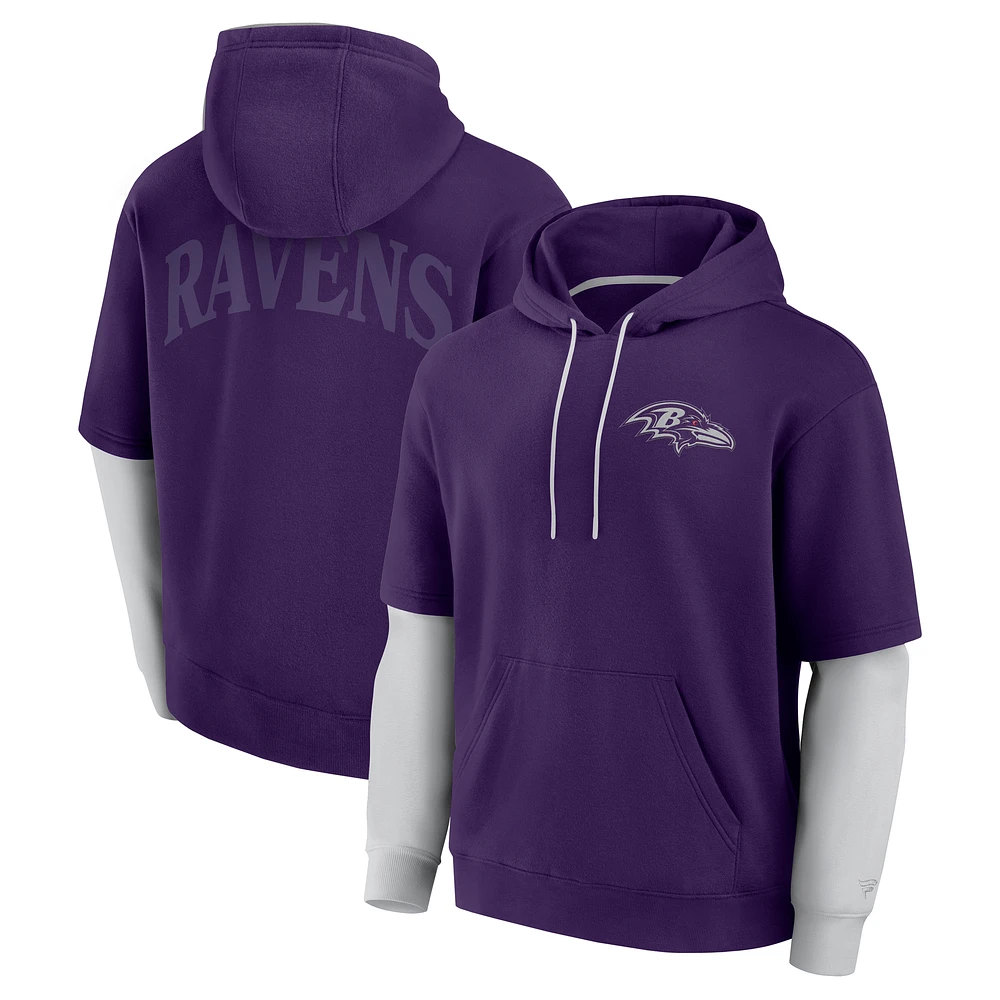 Unisex Fanatics  Purple Baltimore Ravens Sleek Elements Pullover Hoodie