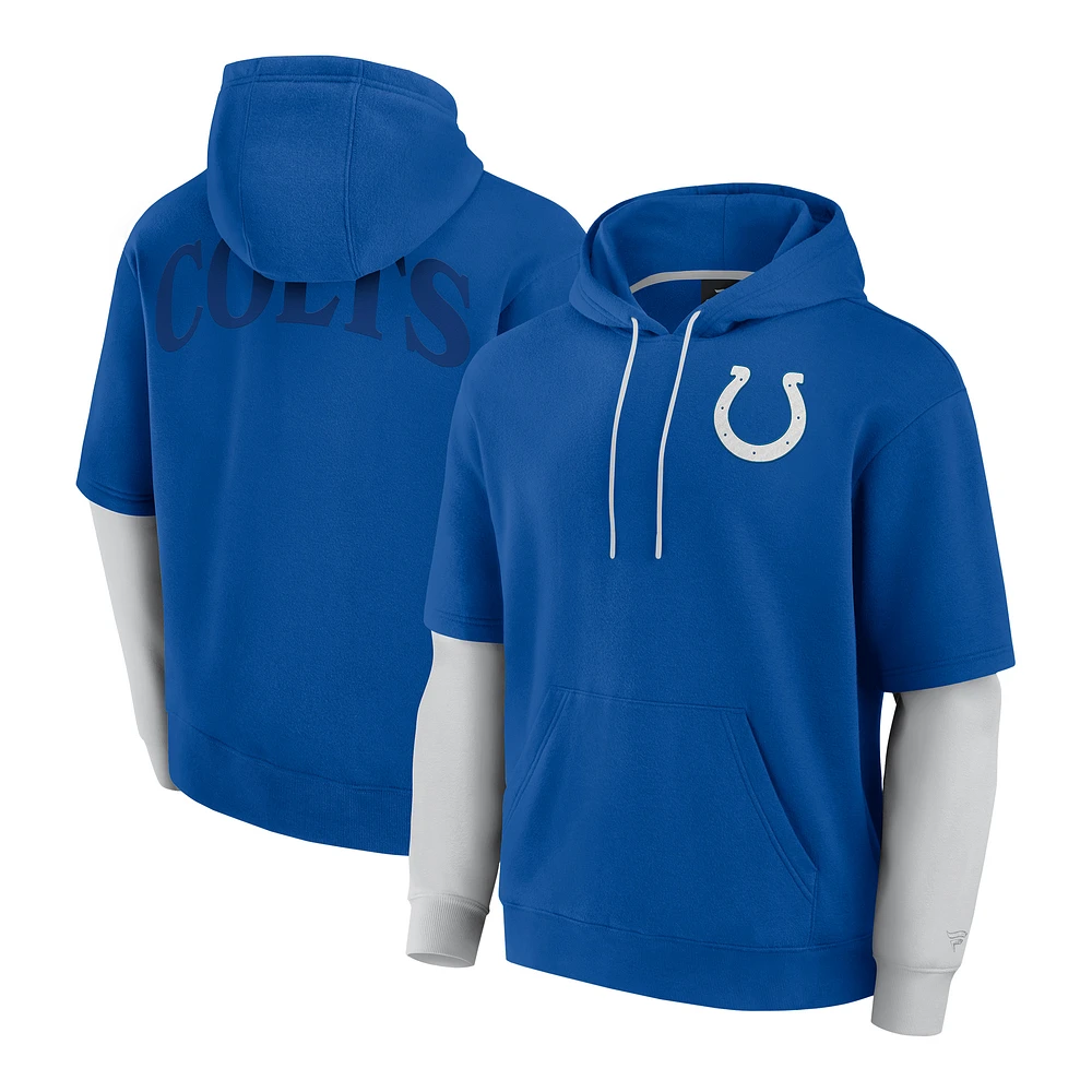 Unisex Fanatics  Royal Indianapolis Colts Sleek Elements Pullover Hoodie