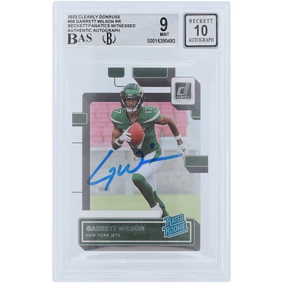 Garrett Wilson New York Jets Autographed 2022 Panini Clearly Donruss Rated Rookie #56 Beckett Fanatics Witnessed Authenticated / Rookie Card