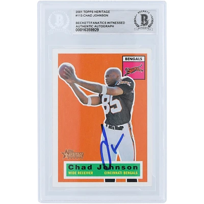 Chad Johnson Cincinnati Bengals Autographed 2001 Topps Heritage #113 Beckett Fanatics Witnessed Authenticated Rookie Card