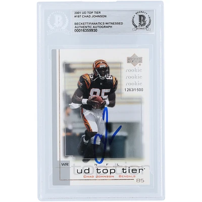 Chad Johnson Cincinnati Bengals Autographed 2001 Upper Deck Top Tier #197 #1263/1500 Beckett Fanatics Witnessed Authenticated Rookie Card