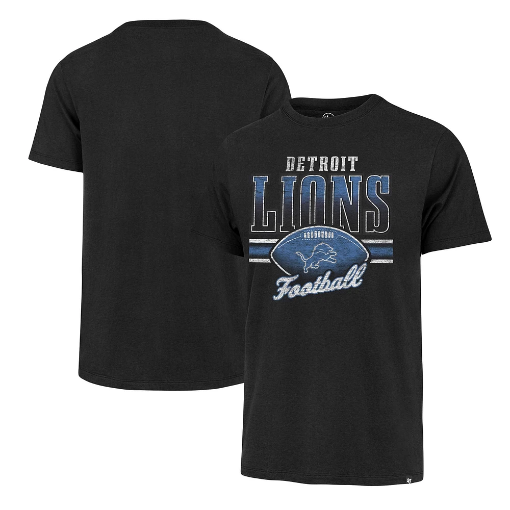 Men's '47 Black Detroit Lions Last Call Franklin T-Shirt