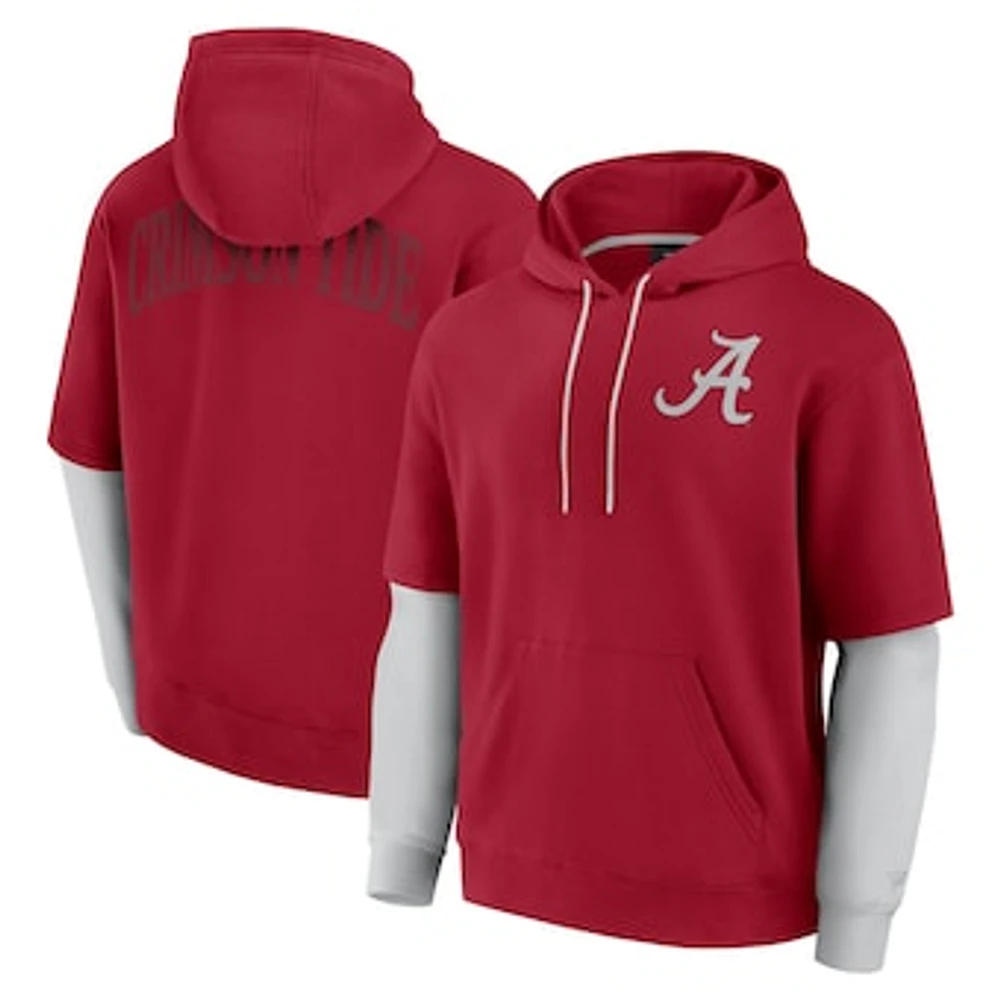 Men's Fanatics Crimson Alabama Tide Sleek Pullover Hoodie