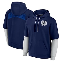 Men's Fanatics Navy Notre Dame Fighting Irish Sleek Pullover Hoodie