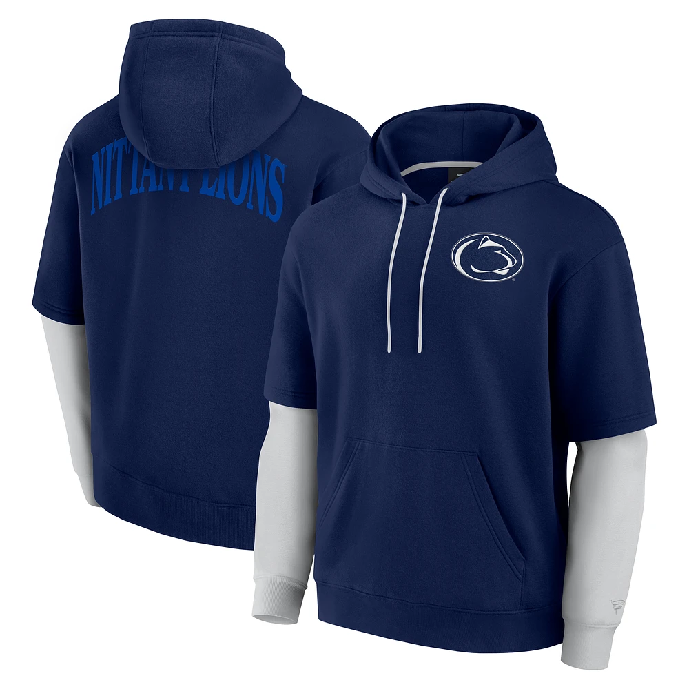 Men's Fanatics Navy Penn State Nittany Lions Sleek Pullover Hoodie