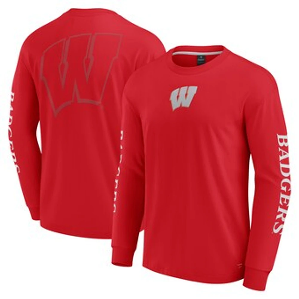 Men's Fanatics Red Wisconsin Badgers Strive Long Sleeve T-Shirt