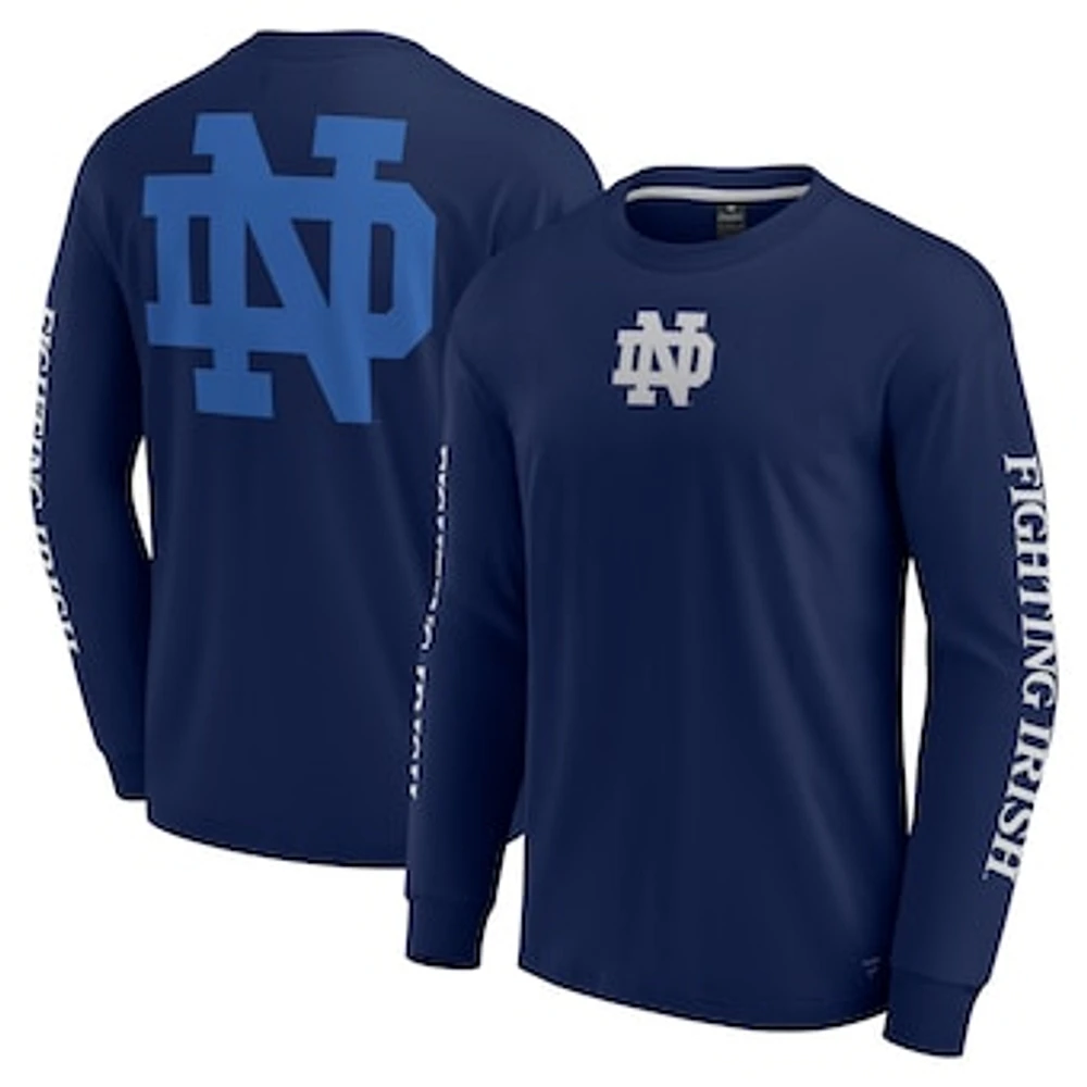 Men's Fanatics Navy Notre Dame Fighting Irish Strive Long Sleeve T-Shirt