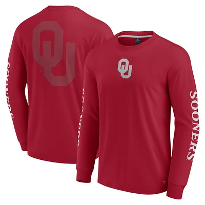 Men's Fanatics Crimson Oklahoma Sooners Strive Long Sleeve T-Shirt