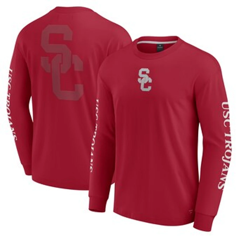 Men's Fanatics Cardinal USC Trojans Strive Long Sleeve T-Shirt