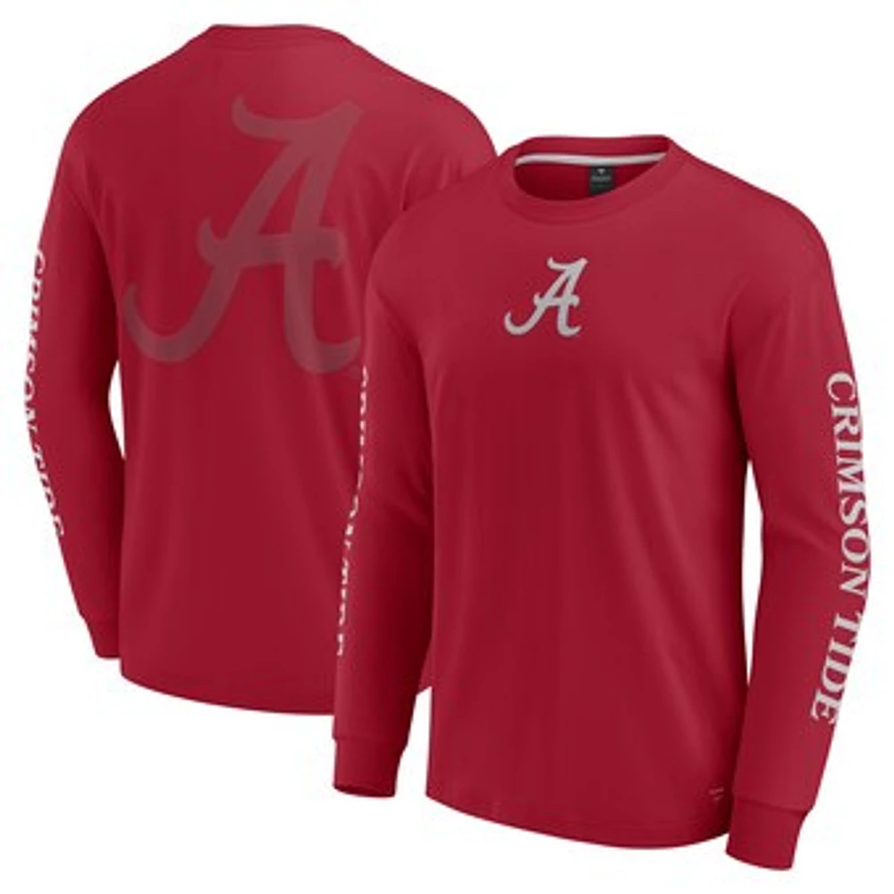 Men's Fanatics Crimson Alabama Tide Strive Long Sleeve T-Shirt