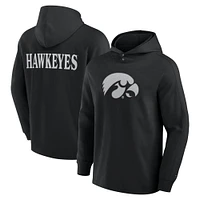 Men's Fanatics Black Iowa Hawkeyes Blaze Tri-Blend Pullover Hoodie