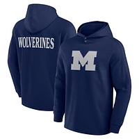 Men's Fanatics Navy Michigan Wolverines Blaze Tri-Blend Pullover Hoodie