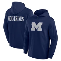 Men's Fanatics Navy Michigan Wolverines Blaze Tri-Blend Pullover Hoodie