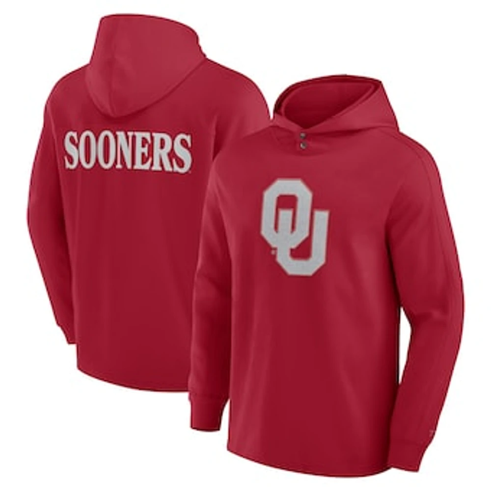 Men's Fanatics Crimson Oklahoma Sooners Blaze Tri-Blend Pullover Hoodie