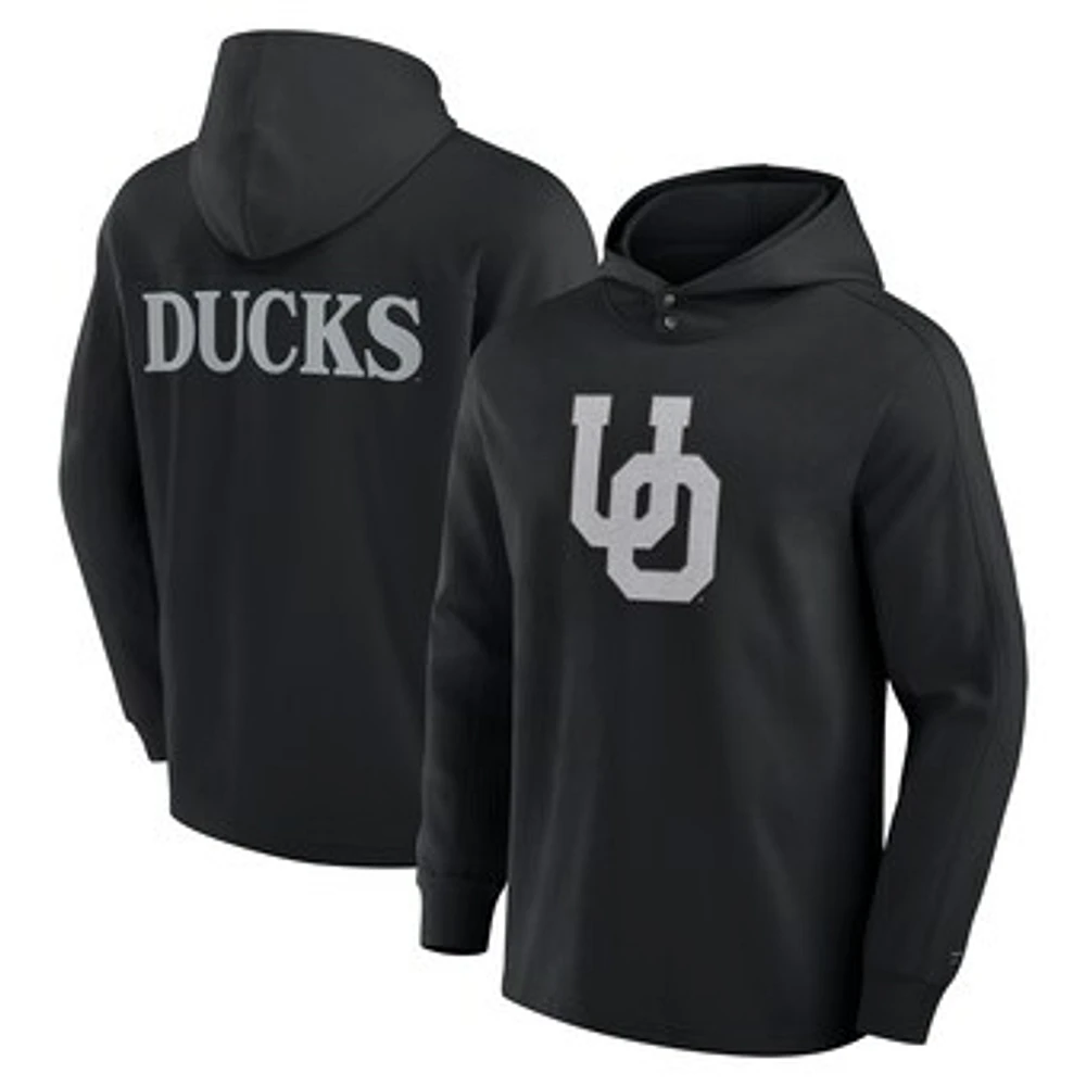 Men's Fanatics Black Oregon Ducks Blaze Tri-Blend Pullover Hoodie