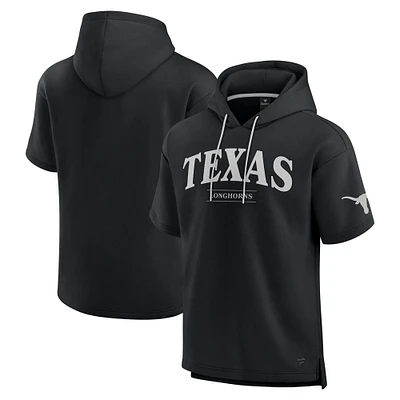 Men's Fanatics Black Texas Longhorns Ready Short Sleeve Pullover Hoodie