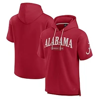 Men's Fanatics Crimson Alabama Tide Ready Short Sleeve Pullover Hoodie