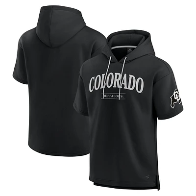 Men's Fanatics Black Colorado Buffaloes Ready Short Sleeve Pullover Hoodie