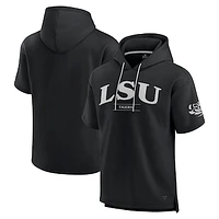 Men's Fanatics Black LSU Tigers Ready Short Sleeve Pullover Hoodie