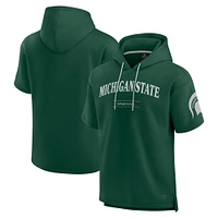 Men's Fanatics Green Michigan State Spartans Ready Short Sleeve Pullover Hoodie