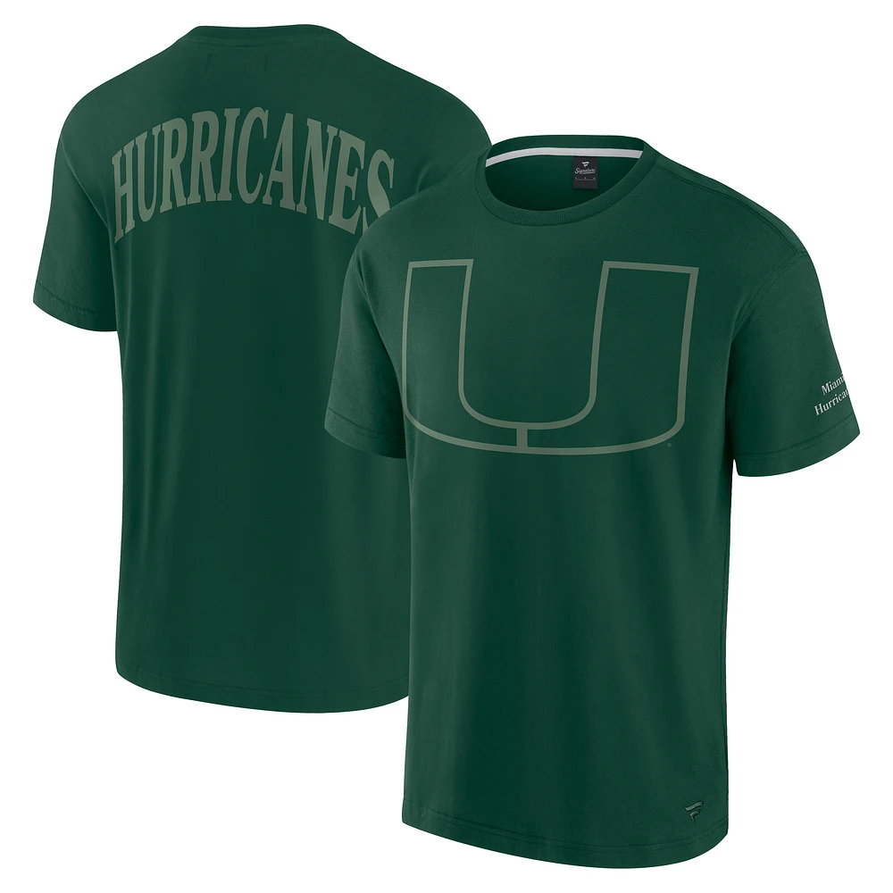 Men's Fanatics Green Miami Hurricanes Iconic T-Shirt