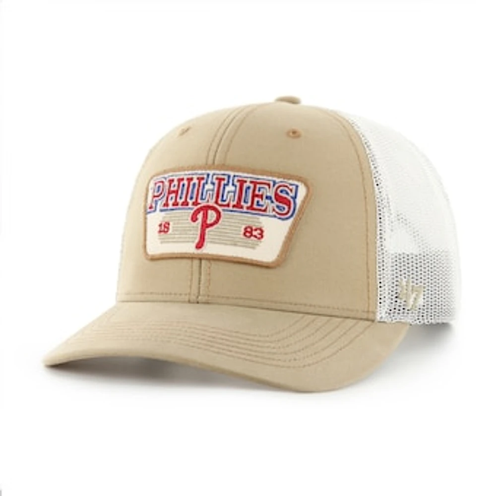 Men's '47 Khaki Philadelphia Phillies Ridgewood Trucker Adjustable Hats