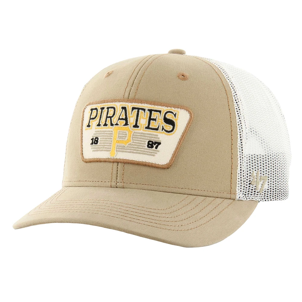 Men's '47 Khaki Pittsburgh Pirates Ridgewood Trucker Adjustable Hats