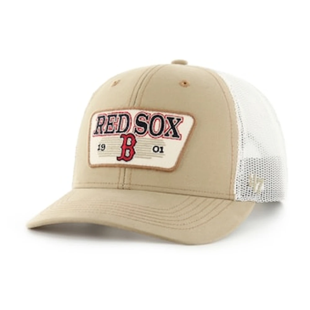 Men's '47 Khaki Boston Red Sox Ridgewood Trucker Adjustable Hats