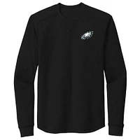 Men's Dunbrooke Black Philadelphia Eagles Cavalier Thermal Long Sleeve T-Shirt