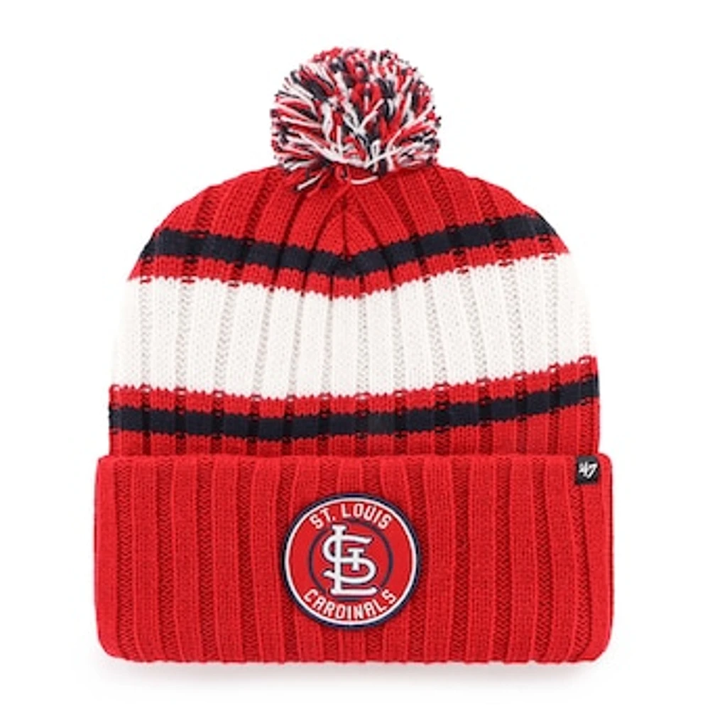 Men's '47  Red St. Louis Cardinals Plateau Cuffed Knit Hat with Pom