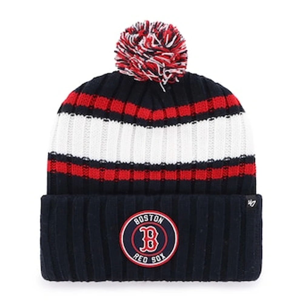 Men's '47  Navy Boston Red Sox Plateau Cuffed Knit Hat with Pom