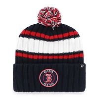 Men's '47  Navy Boston Red Sox Plateau Cuffed Knit Hat with Pom