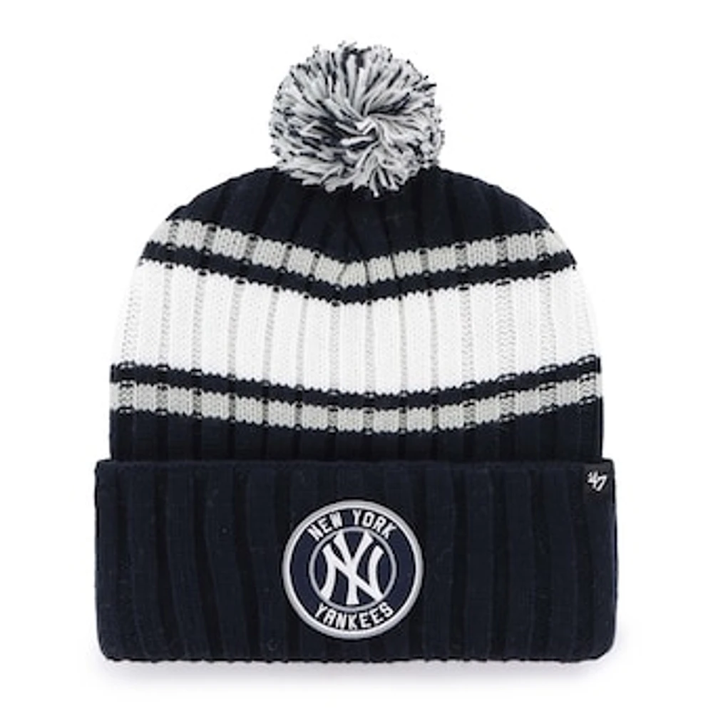 Men's '47  Navy New York Yankees Plateau Cuffed Knit Hat with Pom