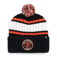 Men's '47  Black San Francisco Giants Plateau Cuffed Knit Hat with Pom