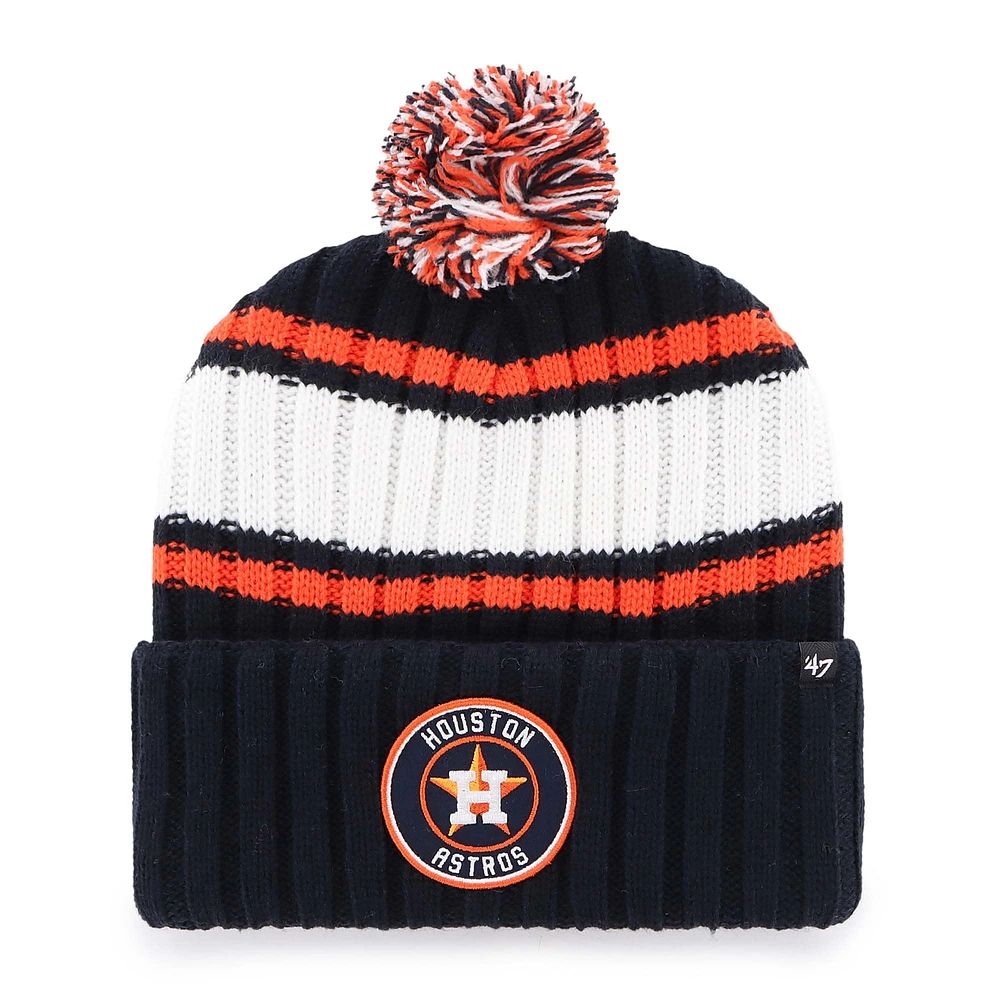 Men's '47  Navy Houston Astros Plateau Cuffed Knit Hat with Pom