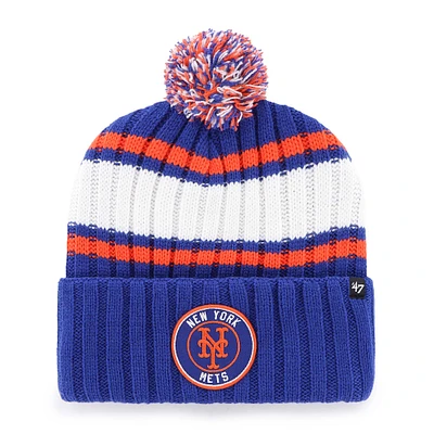 Men's '47  Royal New York Mets Plateau Cuffed Knit Hat with Pom