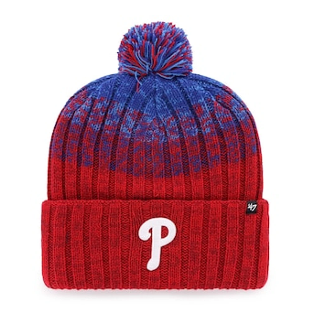 Men's '47  Red Philadelphia Phillies Cascade Cuffed Knit Hat with Pom