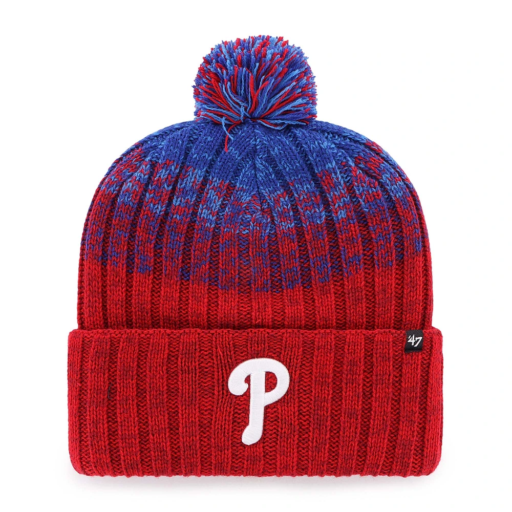 Men's '47  Red Philadelphia Phillies Cascade Cuffed Knit Hat with Pom