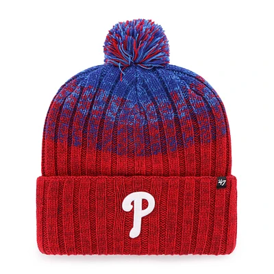 Men's '47  Red Philadelphia Phillies Cascade Cuffed Knit Hat with Pom